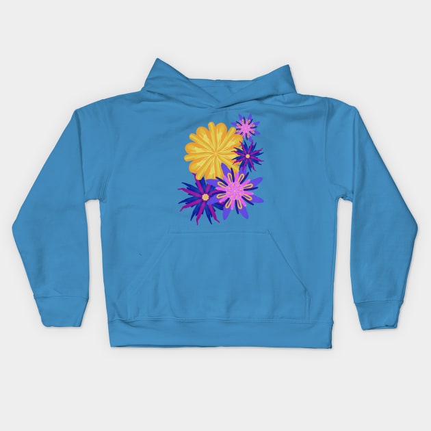 Fanciful Flowers 2 Kids Hoodie by Bluedaisy66